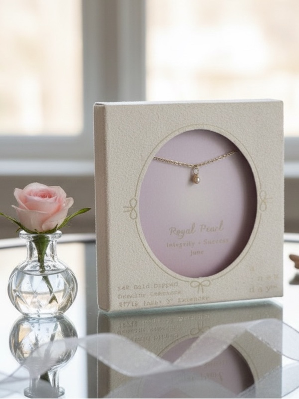 Delicate Royal Pearl Necklace ( integrity and success June month)